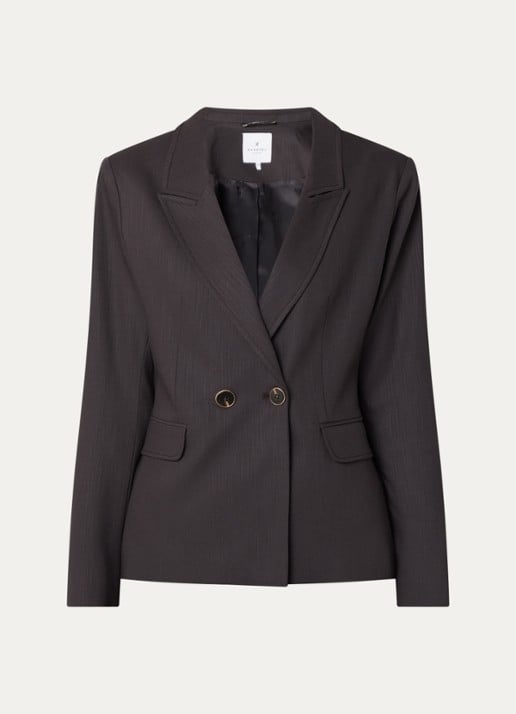 Xandres Bonanza double-breasted blazer in wolblend - voorkant bruin