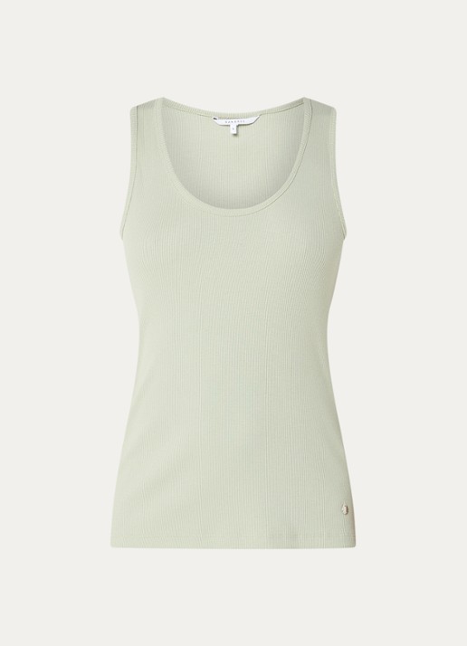 Xandres Fozia ribgebreide tanktop  - voorkant mint