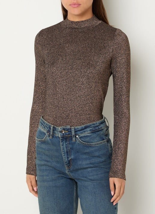 Xandres Hellas fijngebreide top met lurex