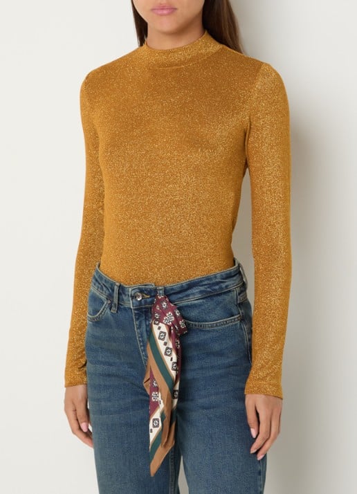 Xandres Hellas fijngebreide top met lurex