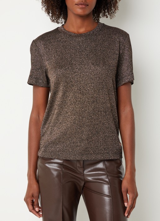 Xandres Helle top met lurex en stretch