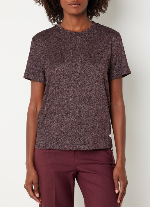 Xandres Helle top met lurex en stretch