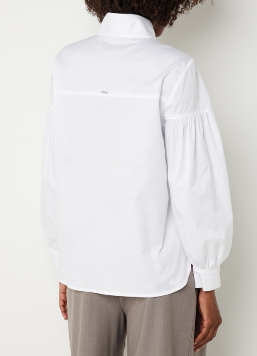 Xandres Hermino blouse met sjaalkraag - achterkant 4 wit