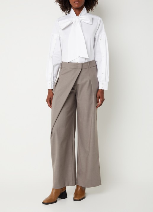 Xandres Hermino blouse met sjaalkraag - voorkant 3 wit