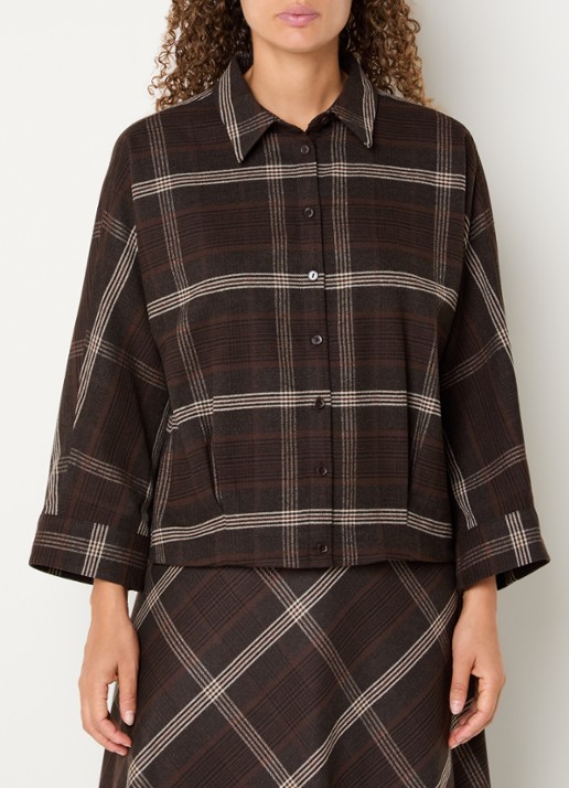 Xandres Hilou blouse met ruitdessin