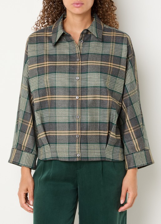 Xandres Hilou blouse met ruitdessin