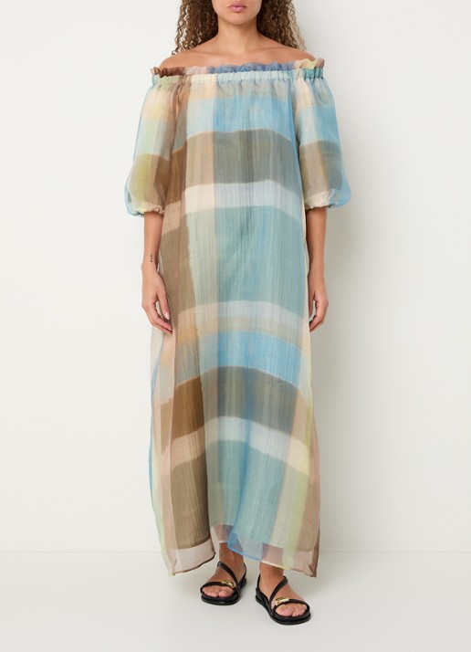 Xandres Katari oversized maxi jurk met colour blocking