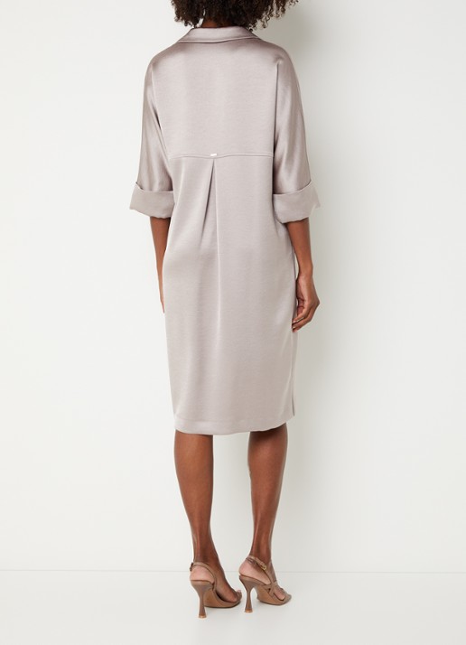 Xandres Kenano midi jurk met V-hals - achterkant 2 creme