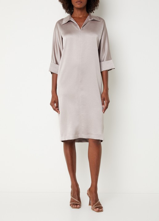 Xandres Kenano midi jurk met V-hals