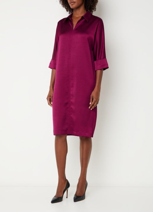 Xandres Kenano midi jurk met V-hals