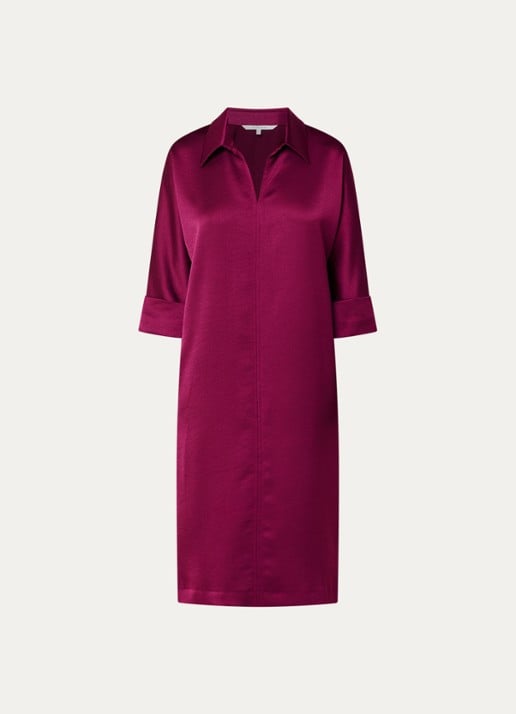 Xandres Kenano midi jurk met V-hals - voorkant 3 paars