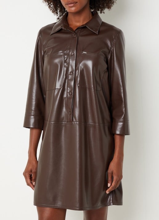 Xandres Kobien mini blousejurk van imitatieleer
