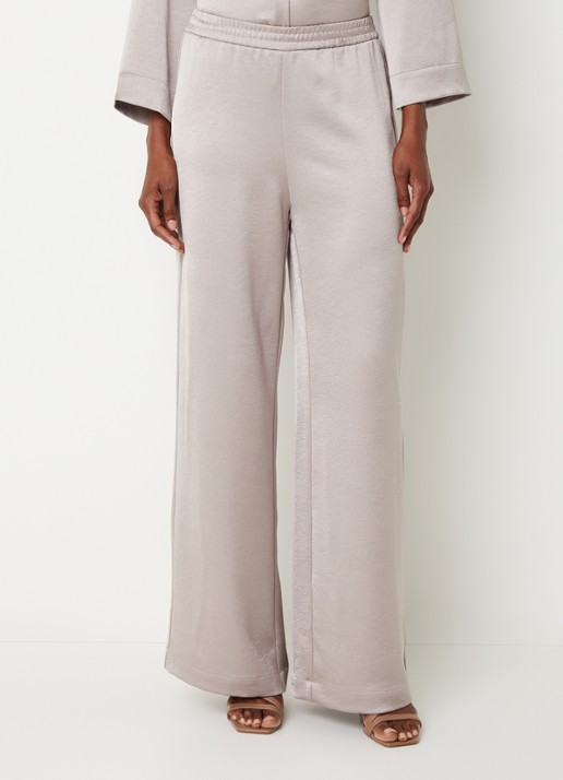 Xandres Paolo high waist wide fit broek van satijn