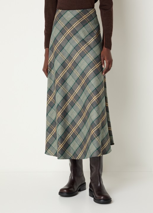 Xandres Rocio midi rok met ruitdessin