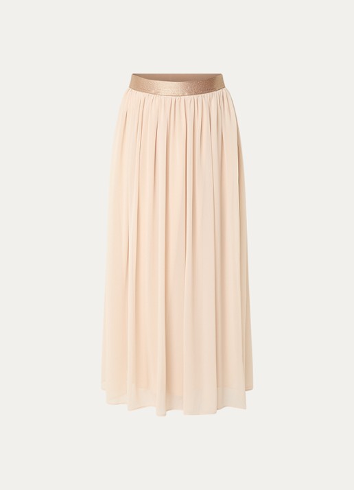 Xandres Roosa maxi A-lijn rok  - voorkant 2 beige