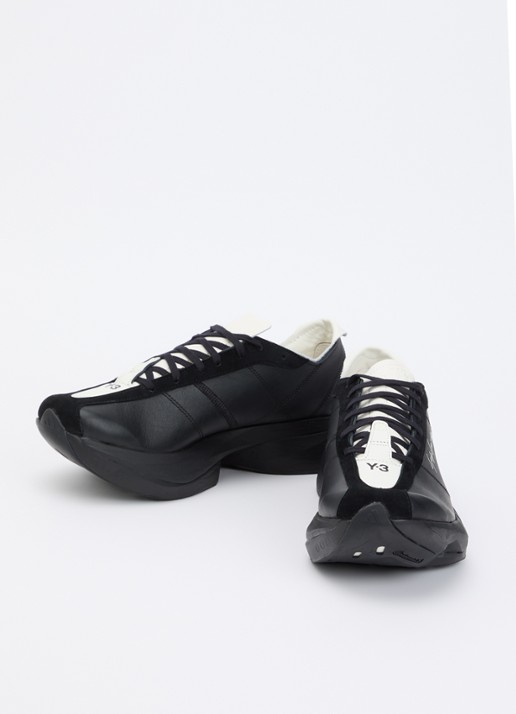 Y-3 Adios Pro 3.0 sneaker van leer met suède details - detail 2 zwart