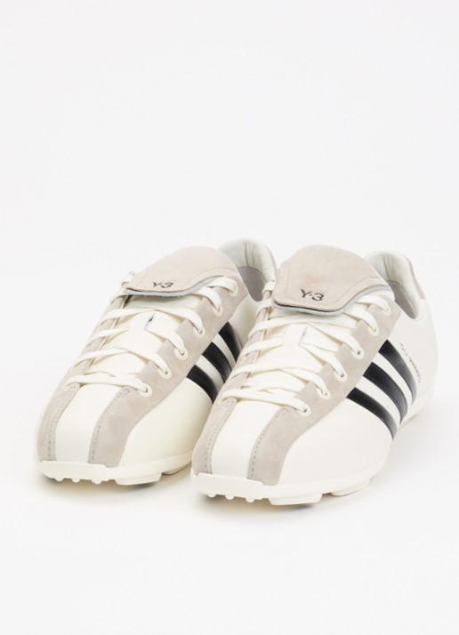 Y-3 Field sneaker van leer met details van suède - detail 3 wit