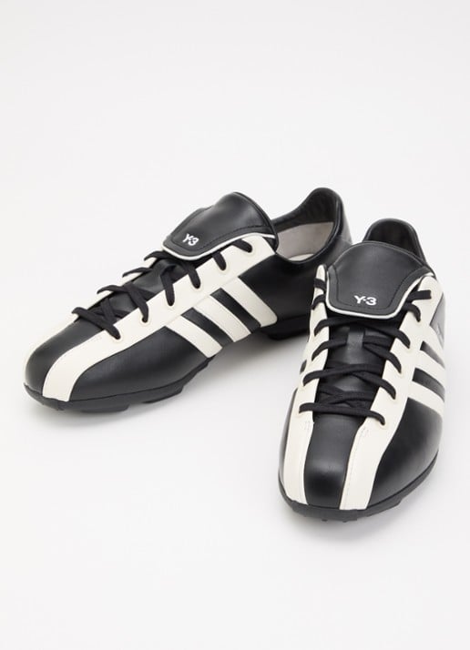 Y-3 Field sneaker van leer  - detail zwart