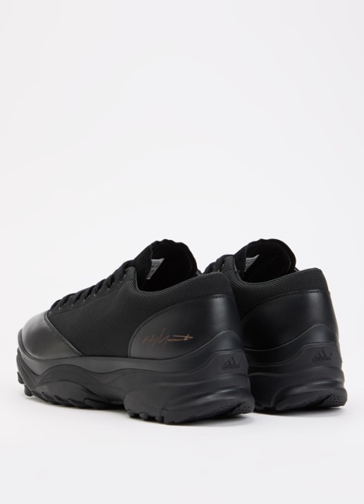 Y-3 GSG9 LOW sneaker van leer met suède bovenwerk - achterkant 4 zwart