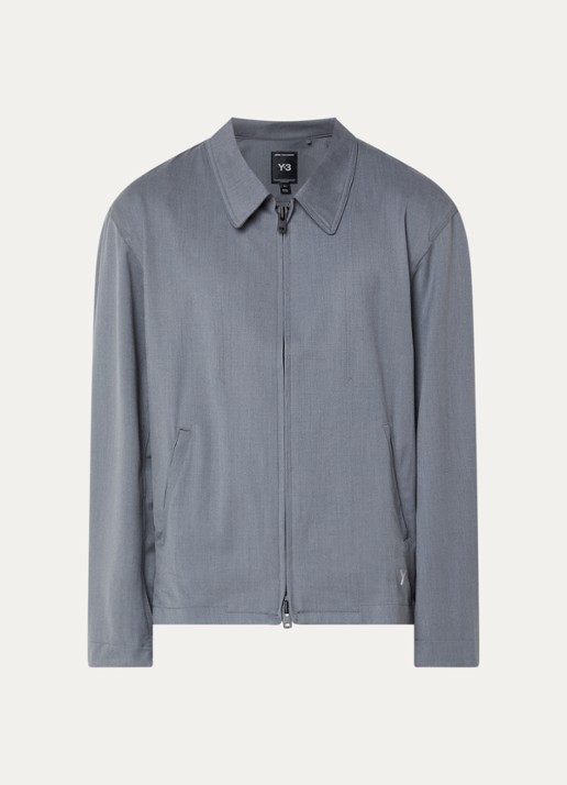 Y-3 Jack in wolblend met steekzakken - voorkant grijs