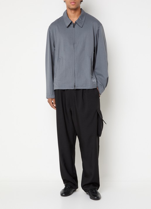 Y-3 Jack in wolblend met steekzakken - voorkant 2 grijs
