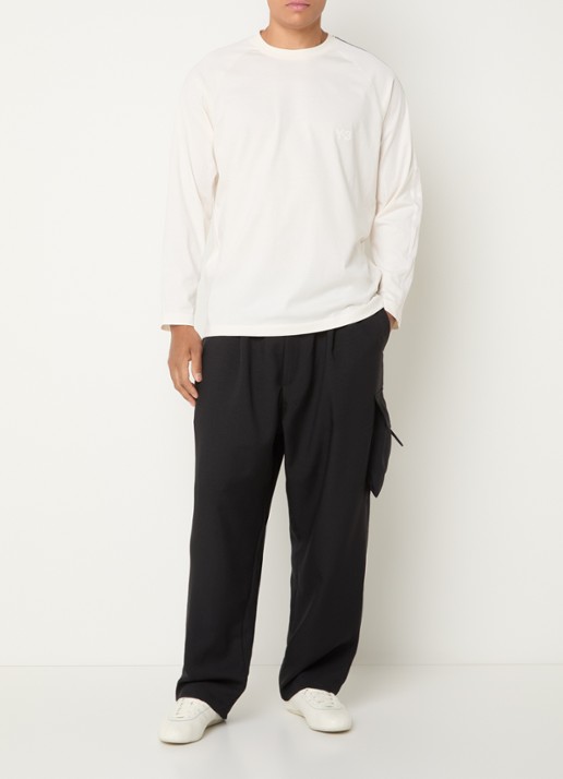 Y-3 Longsleeve met logo - voorkant 4 beige
