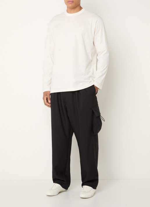 Y-3 Longsleeve met logo - voorkant 2 beige
