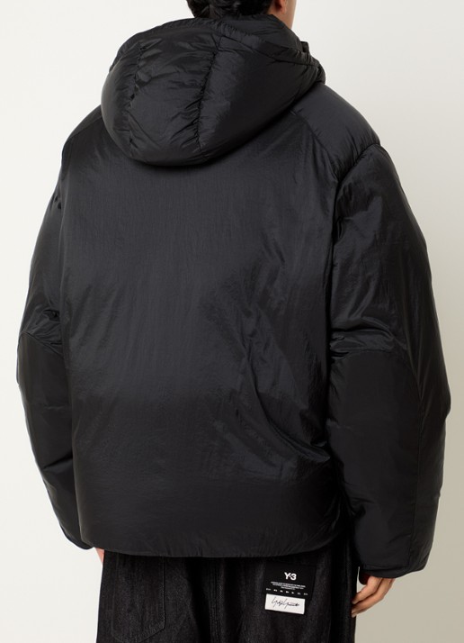 Y-3 Puffer jack met steekzakken - achterkant 3 zwart