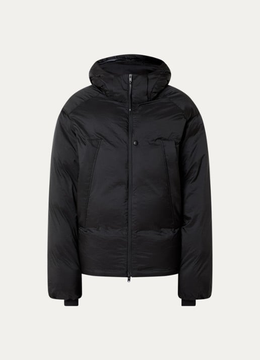 Y-3 Puffer jack met steekzakken - voorkant zwart
