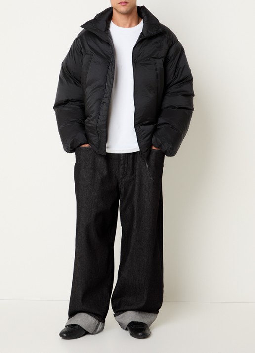 Y-3 Puffer jack met steekzakken - voorkant 2 zwart