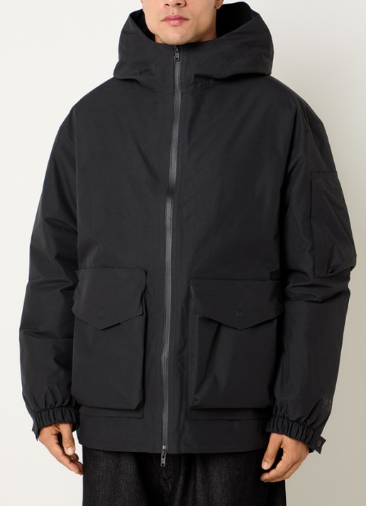 Y-3 Regenjack met capuchon en opgestikte zakken