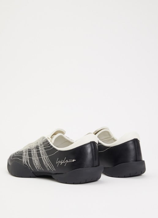 Y-3 Regu Embroidery sneaker van leer - achterkant 5 zwart