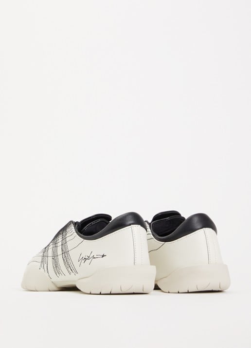 Y-3 Regu Embroidery sneaker van leer - achterkant 4 wit