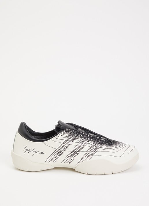 Y-3 Regu Embroidery sneaker van leer - voorkant 5 wit