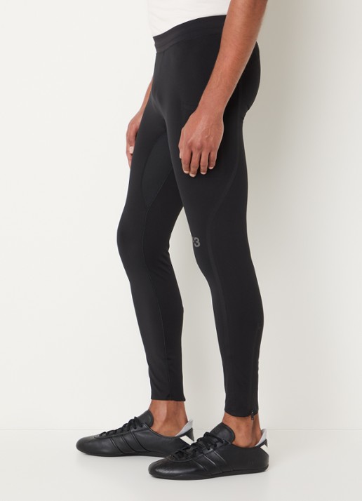 Y-3 Skinny fit trainingslegging met logo - detail 2 zwart