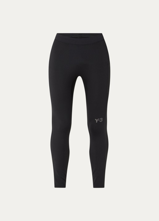Y-3 Skinny fit trainingslegging met logo - voorkant 3 zwart