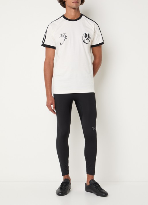 Y-3 Skinny fit trainingslegging met logo - voorkant 4 zwart