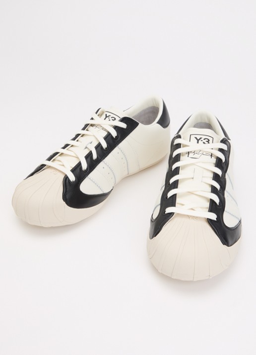 Y-3 Superstar 3G sneaker van leer - detail 2 gebroken wit