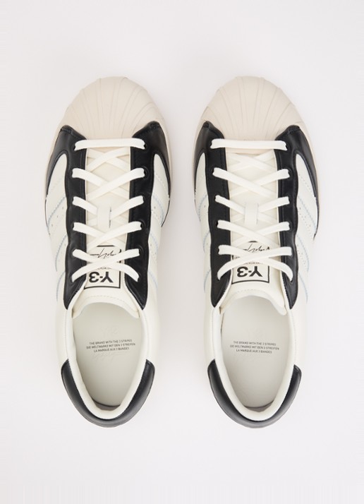 Y-3 Superstar 3G sneaker van leer - detail 3 gebroken wit