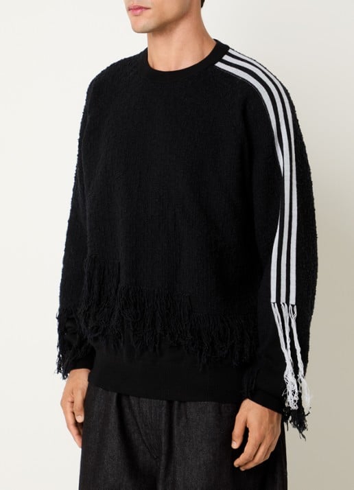 Y-3 Sweater met jacquard dessin en franjes