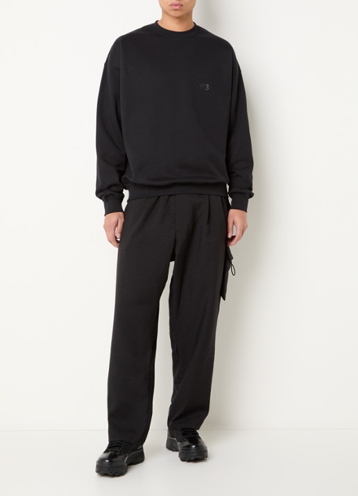 Y-3 Sweater met logoprint - voorkant 3 zwart