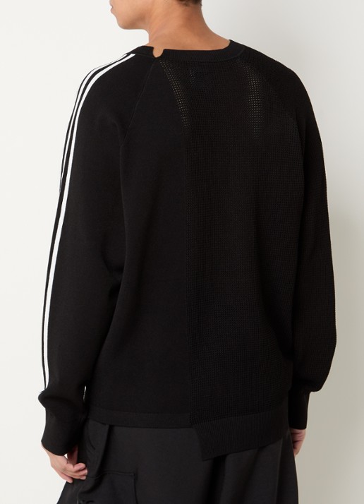 Y-3 Sweater met opengewerkt dessin - achterkant zwart