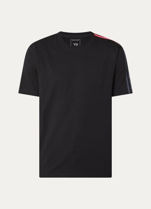 Y-3 T-shirt met logo - voorkant 3 zwart
