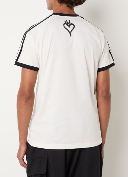 Y-3 T-shirt met print - achterkant 4 gebroken wit