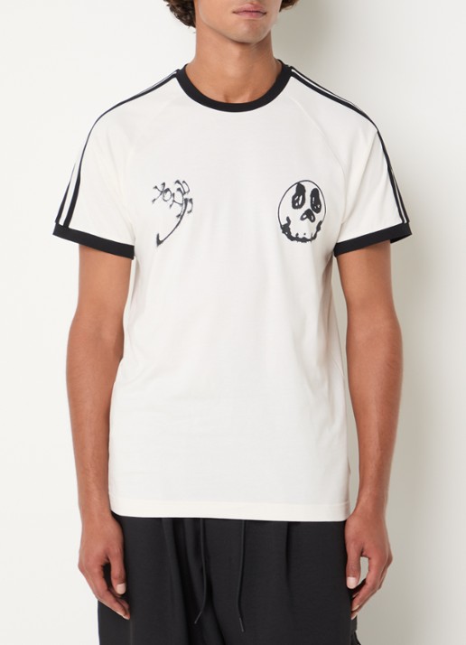 Y-3 T-shirt met print - detail gebroken wit