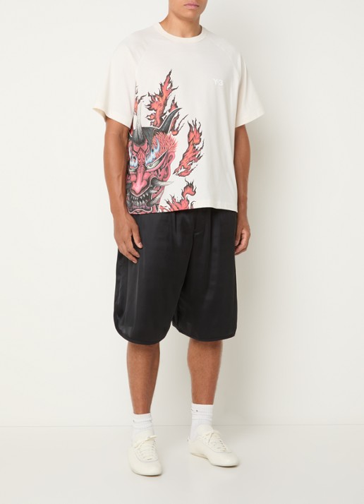 Y-3 T-shirt met print - voorkant 2 beige