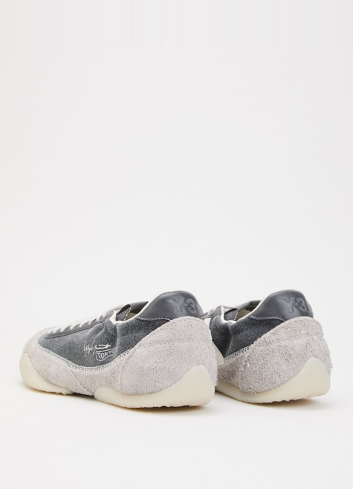 Y-3 Tokyo Warped sneaker van denim met suède details - achterkant 5 grijs
