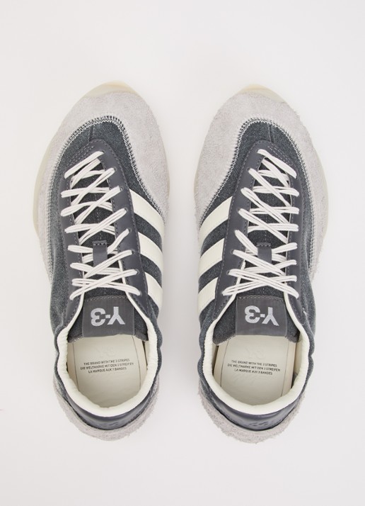Y-3 Tokyo Warped sneaker van denim met suède details - detail 3 grijs