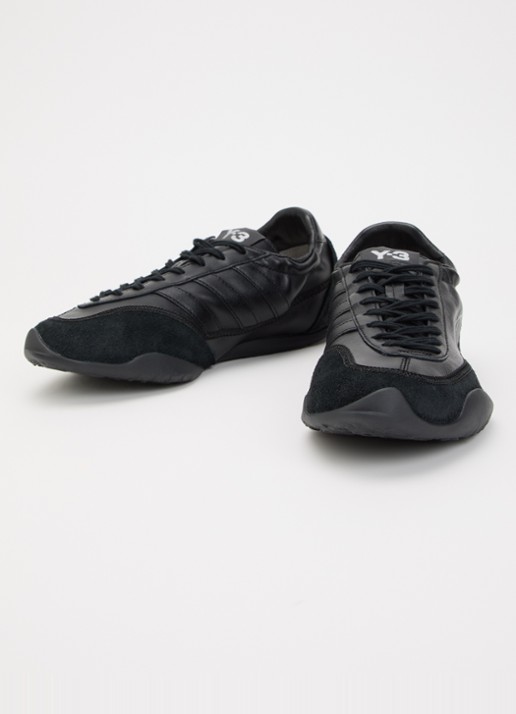 Y-3 Tokyo Warped sneaker van leer met suède details - detail 2 zwart