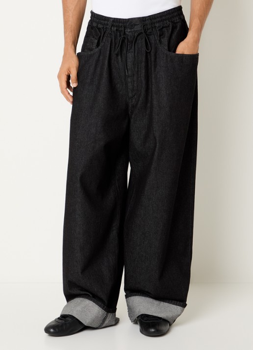 Y-3 Wide fit jeans met gekleurde wassing en steekzakken